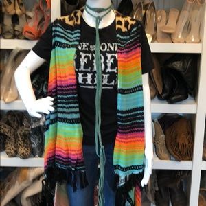 Crazy Train Embroidered Floral Back Vest💋NWT